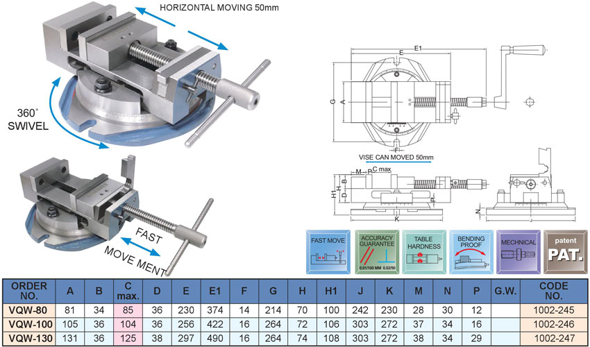 ê tô kẹp nhanh VQW-80 VQW-100 VQW-130