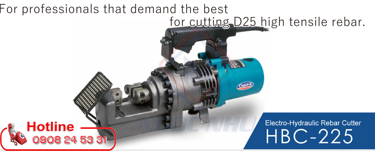 Nhà cung cấp máy cắt sắt thủy lực cầm tay 25mm bằng thủy lực dùng điện hiệu Ogura Model HBC-225