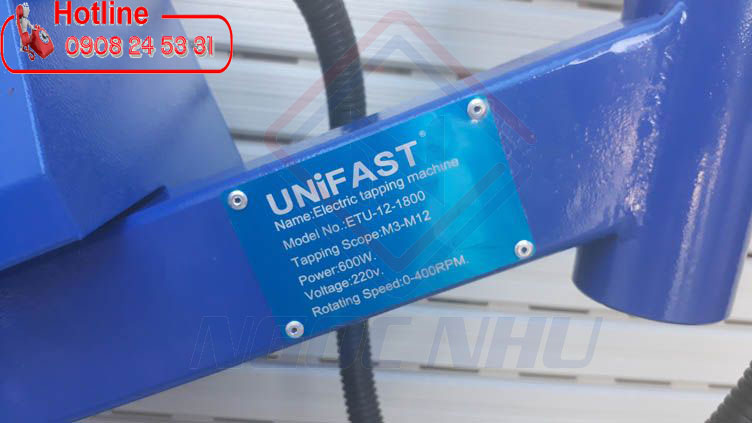 Hiệu unifast máy ta rô cần động cơ điện 1 pha etu-12-1800