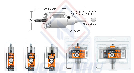 Mũi khoét lỗ hợp kim TCT hiệu Unika cắt sâu 35mm xuất xứ nhật bản