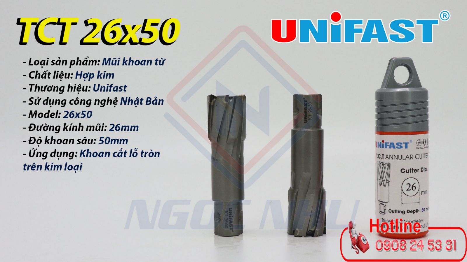 nha cung cap mui khoan tu hop kim TCT 26x50mm hieu unifast gia re