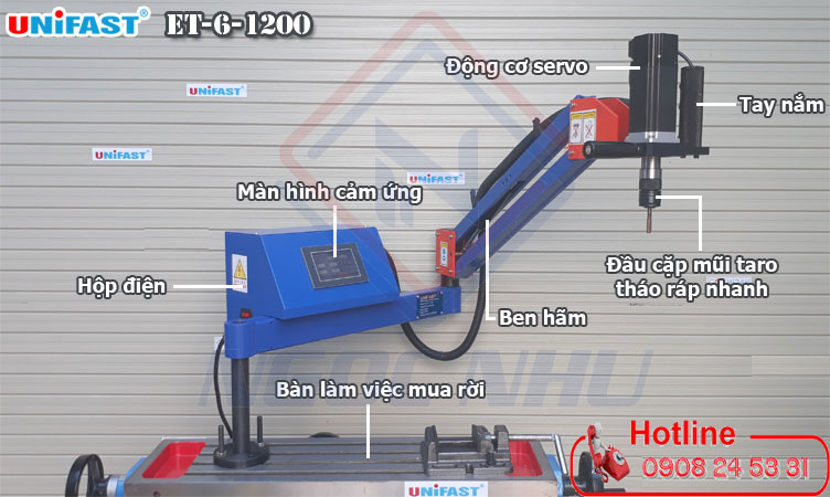 nhà cung cấp máy ta rô cần dùng điện động cơ servo hiệu Unifast ET-6-1200